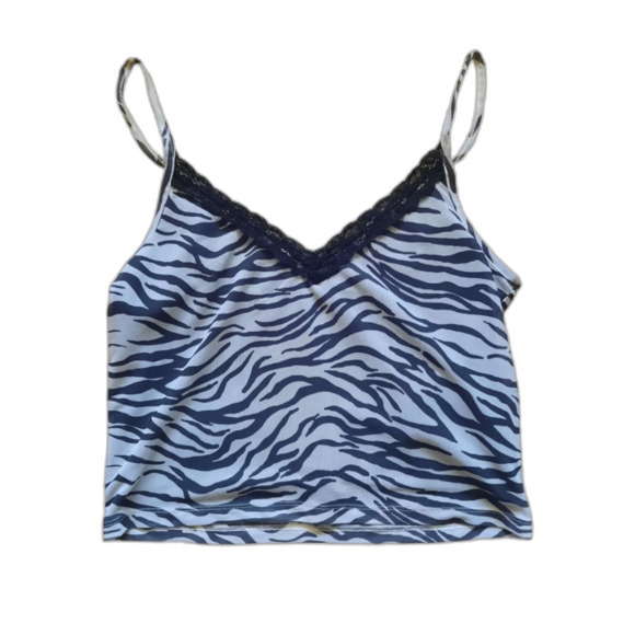 Hollister Zebra Cropped Tank Y2K Size Medium - Picture 1 of 4